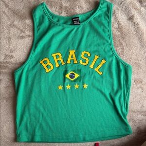 SHEIN Vibrant Green Brasil Tank Top